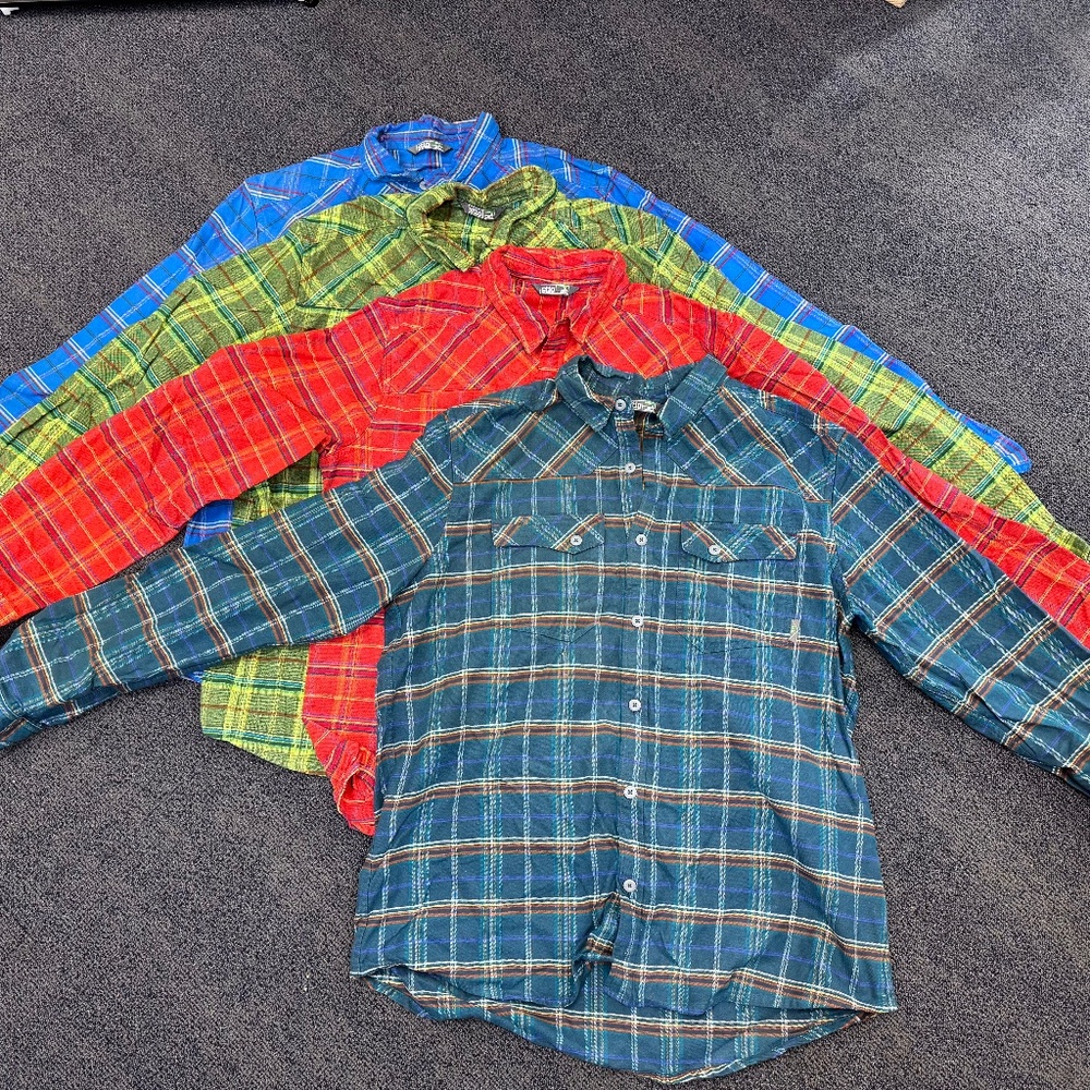 STIO (4) Men's Junction Midweight Flannel Shirts Size XL - Set of 4 - LIKE NEW
